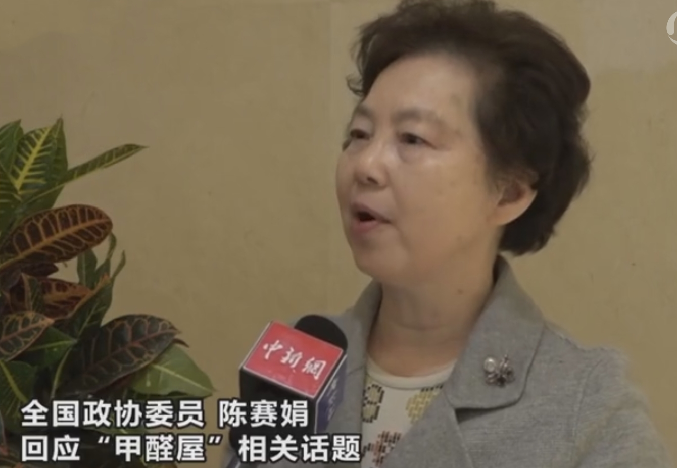 兩(liang)會進行時(shi) 全(quan)國政協委(wei)員陳賽娟談(tan)甲(jia)醛(quan)
